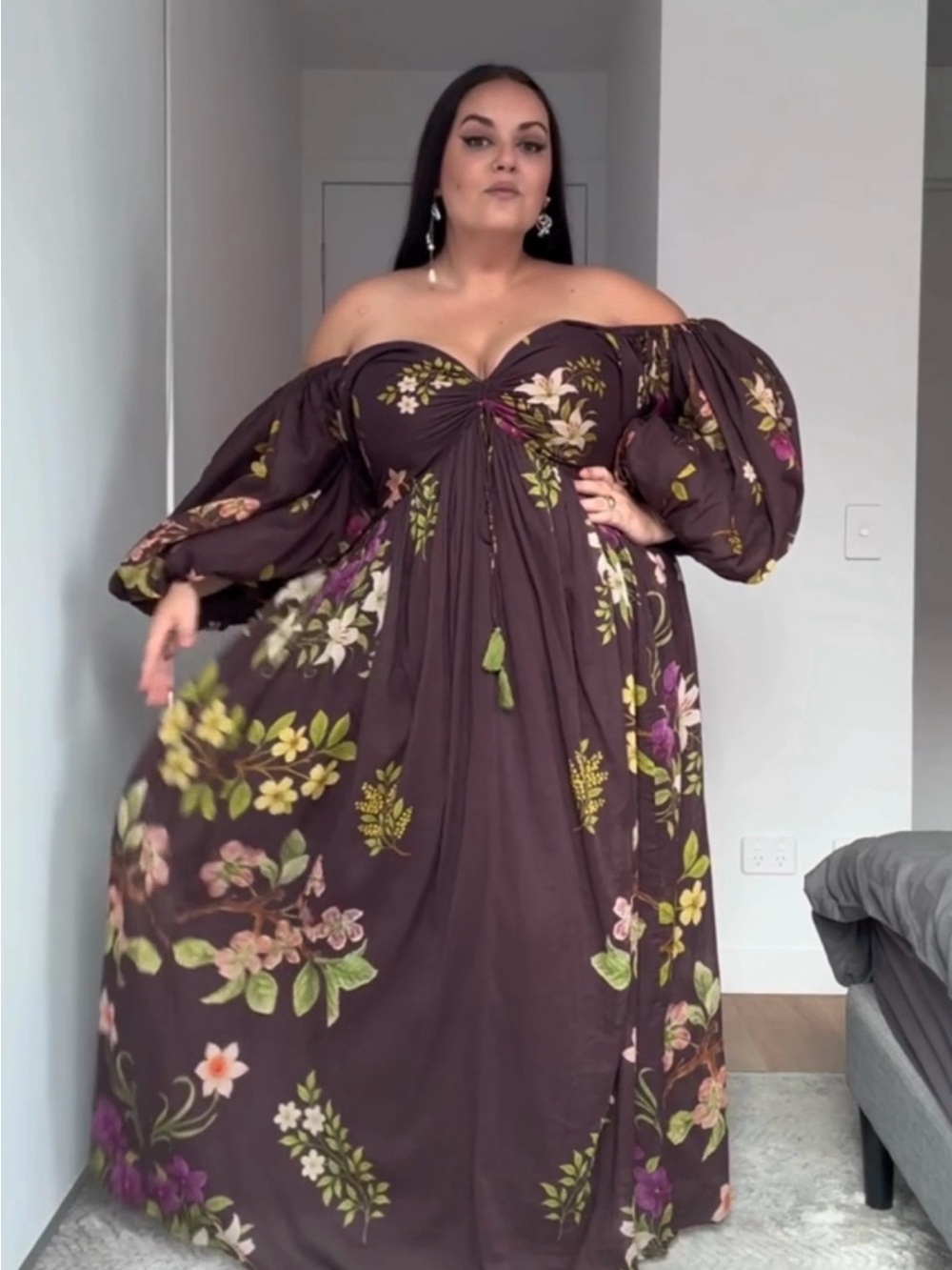 Beautiful Rooh Collective Bree NWT XL Off-Shoulder Formal Floral Maxi Dress